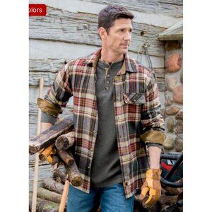 Whitetails Plaid Flannel Button Down Mens 4XLT
